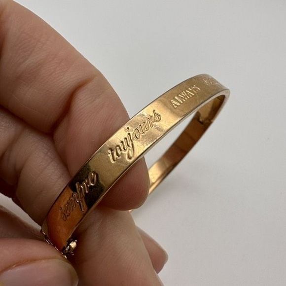 Stella & Dot Inspirational Bangle Bracelets Always & Love Rose Gold & Gold - Picture 12 of 12